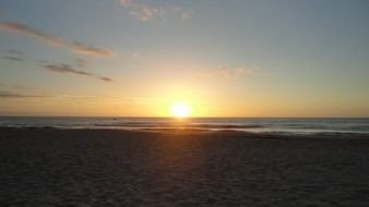 Sunset in evening sky on the horizon