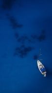 yacht in the sea view from above