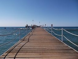 wooden plank pier on the water