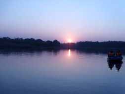 very beautiful river sunset