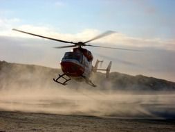 Helicopter on the beach
