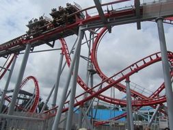 bottom view of a roller coaster