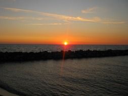incredibly beautiful sea sunset