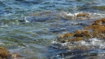 waves and stones in the water