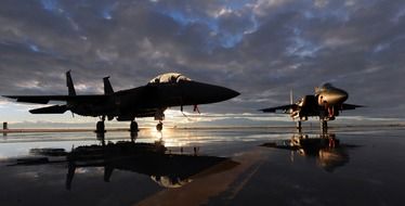 F-15E fighters at the air base