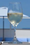 Glass with white wine