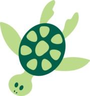 Green tropical turtle clipart