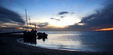 boat, sunset, australia, atmosphere, horizon