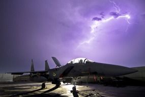 purple sky in a thunderstorm