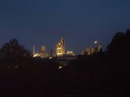 blue city silhouette in the twilight