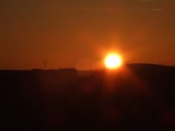 sunset in the dark sky
