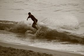 surfer on the shore