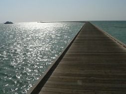 Landscape of pier on a Egyptian beach