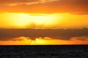 fire clouds at beautiful colorful sunset