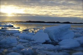 sunset over water in greenland