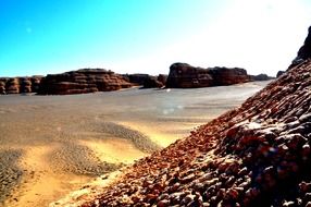 Desert under blue sky