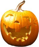 pumpkin with a carved face on it