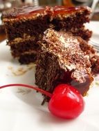 cake chocolate with cherry