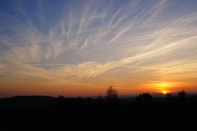 landscape of fabulous evening sky