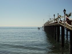 fenced pier in sea, turkey, antalya