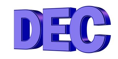 december, dec, purple 3d lettering