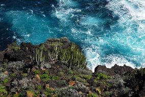 View with the rocks and ocean