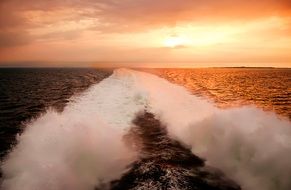 sea waves from a motorboat