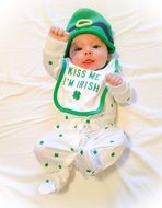 baby in suit for St. Patrick's day