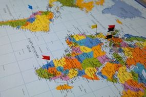 tagged world map