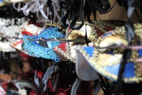 huge selection of masks for masquerade, mardi gras