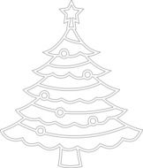 drawing of christmas tree with star for painting