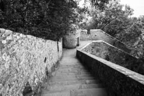 Stone antique stairs down