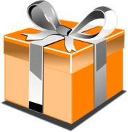 gift with silver ribbon