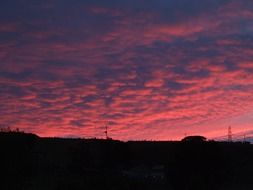 tranquil cloudscape with purple and pink fluffy clouds