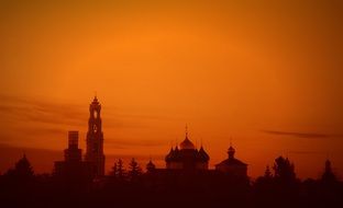 domes of churches in the evening in Moscow