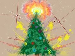 computer image of christmas tree