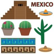 clipart of cartoon mexico mayan pyramid ruins