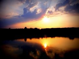 Landscape of river in the evening