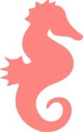 pink silhouette seahorse drawing