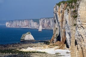 panoramic view of the rocky coast of the ocean