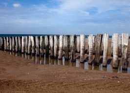 beach breakwater in the north sea