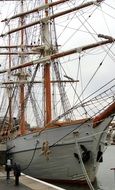 Boat with sails in the water
