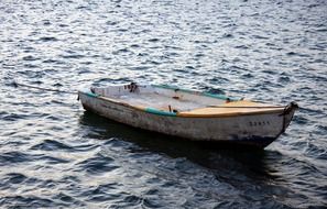 fishing boat on the water close up