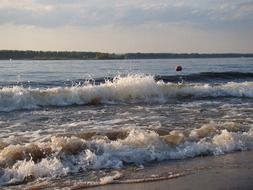 Waves on the sunny beach