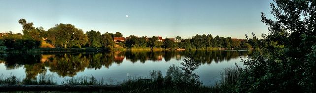 panoramic view of a river in countryside