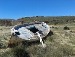 old fishing boat on greek island