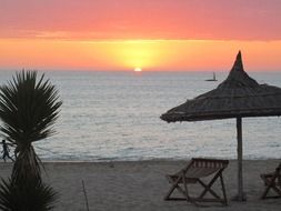 sunset over the beach in madagascar