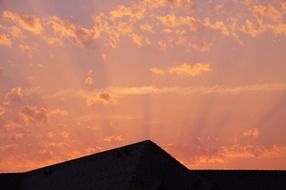 amazing red evening sky