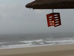 lantern on a beach hut