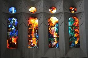 Colorful windows in cathedral